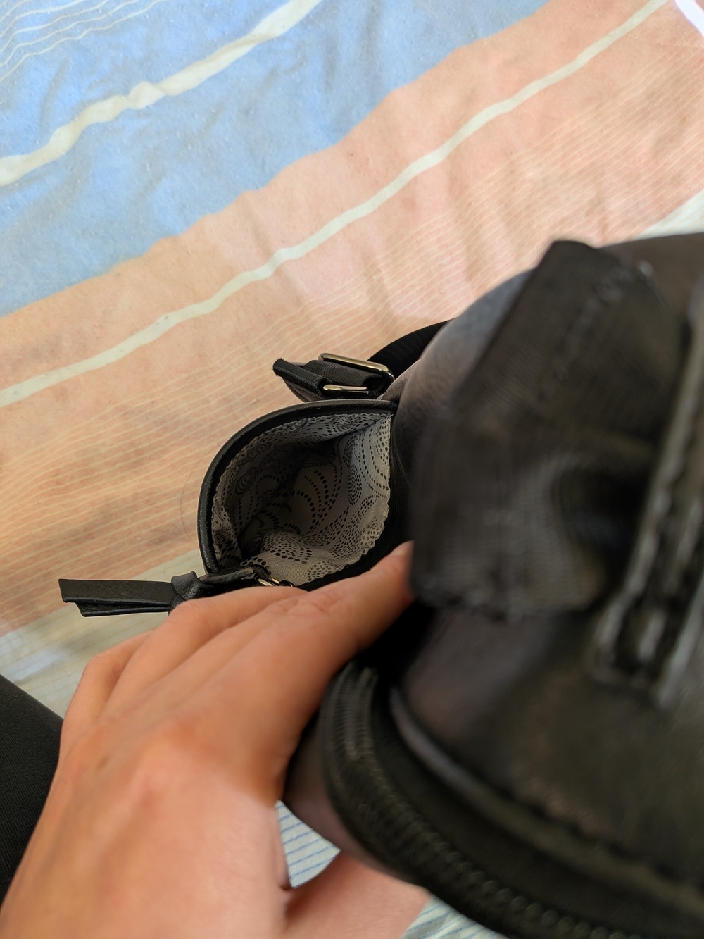 Mini Black Faux Leather Backpack - Picture 7 of 10